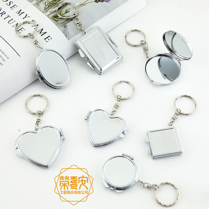 【來圖訂製｜上LOGO】客製化翻蓋小鏡子吊飾｜照片鏡子鑰匙圈