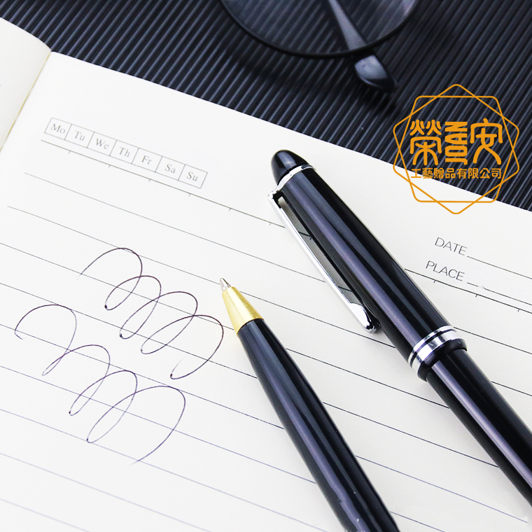 【LOGO訂製｜上字】商務質感按壓式鋼珠筆、圓珠筆