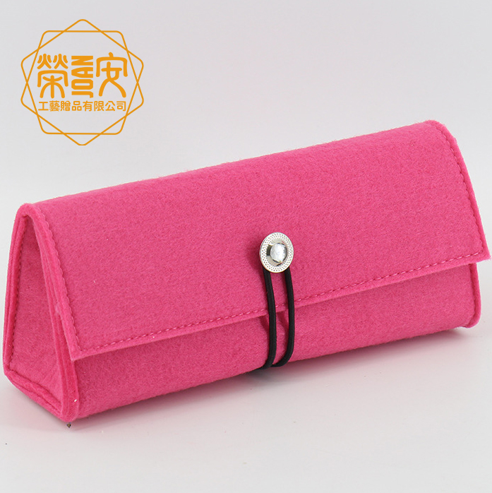 【印圖印字｜品牌加工】三角造型磨毛收納袋｜毛氈材質眼鏡收納盒