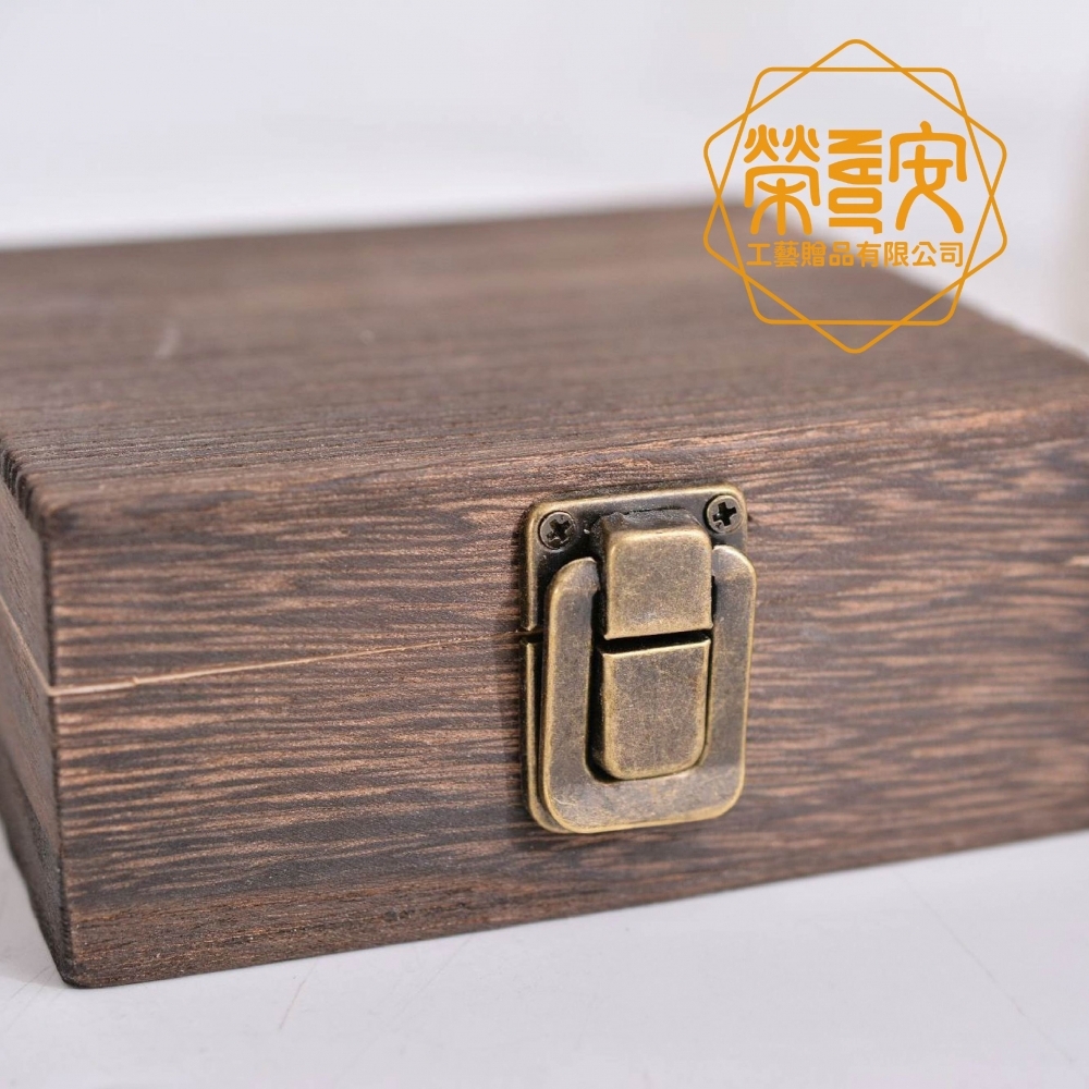 【來圖訂製、Logo刻字】復古桐木炭燒收納禮盒翻蓋式伴手禮木盒