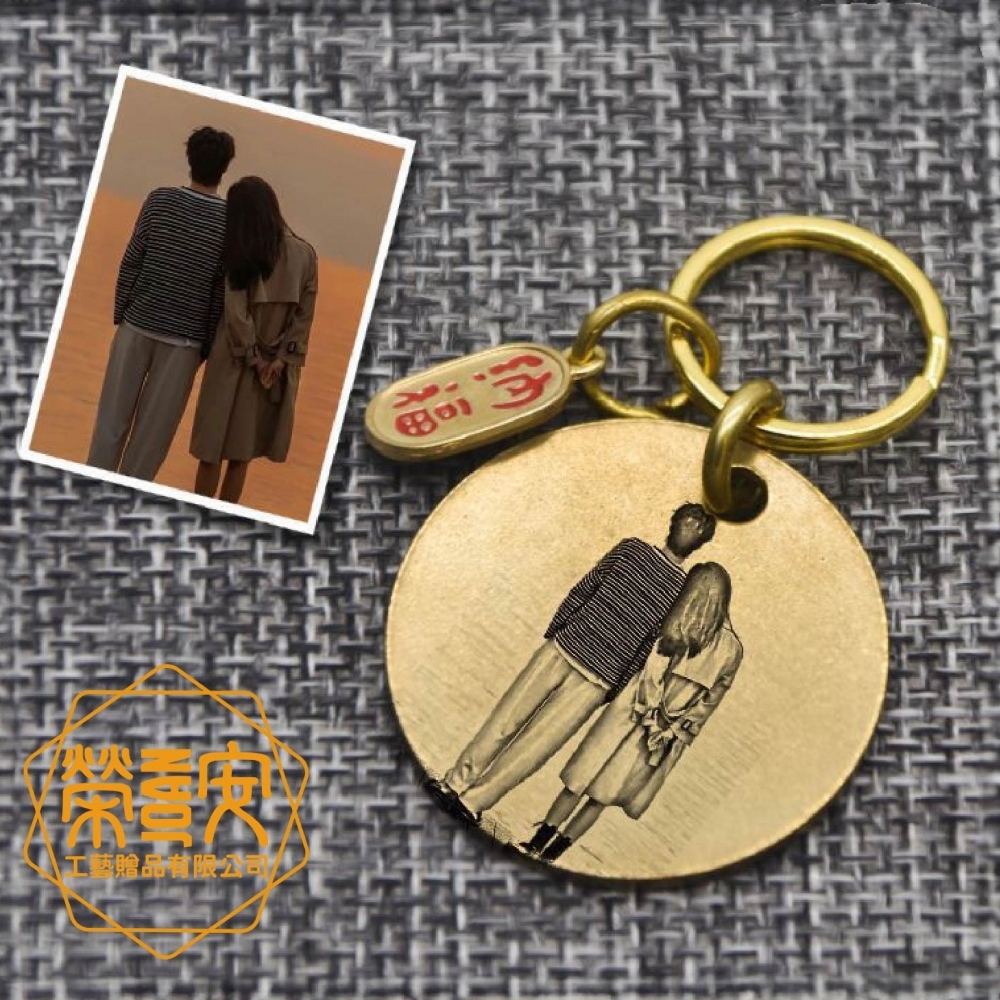 【來圖訂製、Logo刻字】激光雕刻客製化人像鑰匙圈