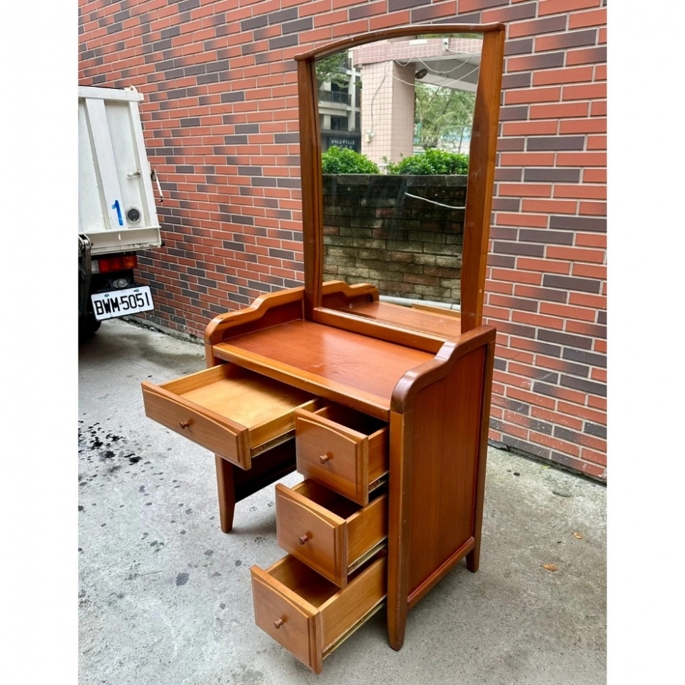 <<金旺二手家具>>柚木化妝台/梳妝台