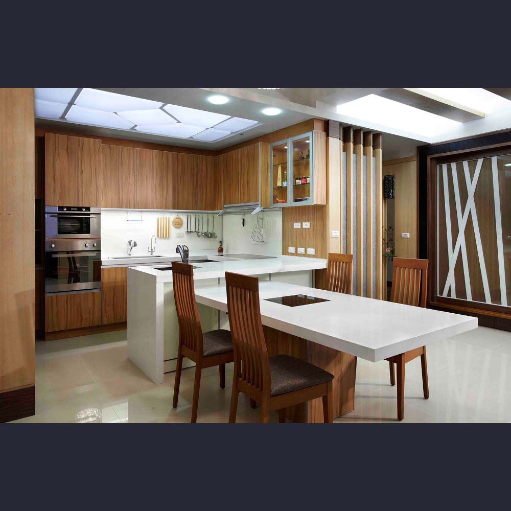 Ｌ型廚具加中島