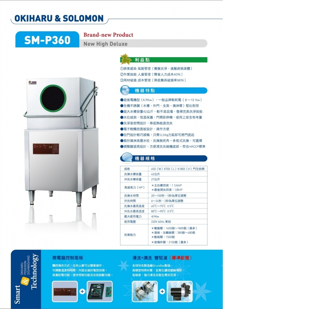 上掀式洗碗機 SM-P360