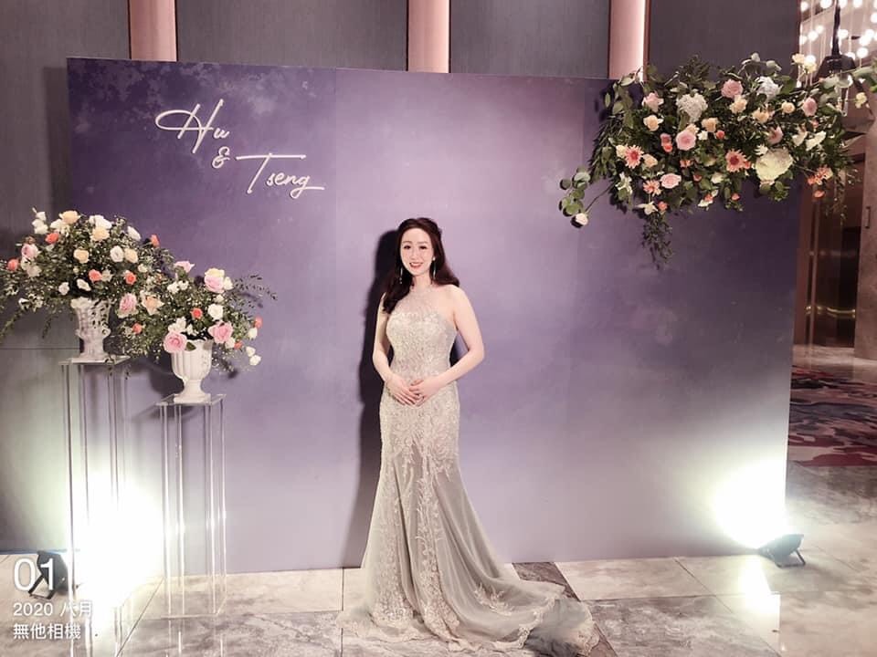 婚禮佈置-背板+花藝-藍色系