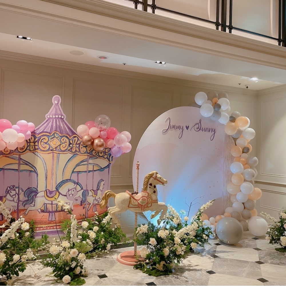 婚禮背板佈置+花藝+
