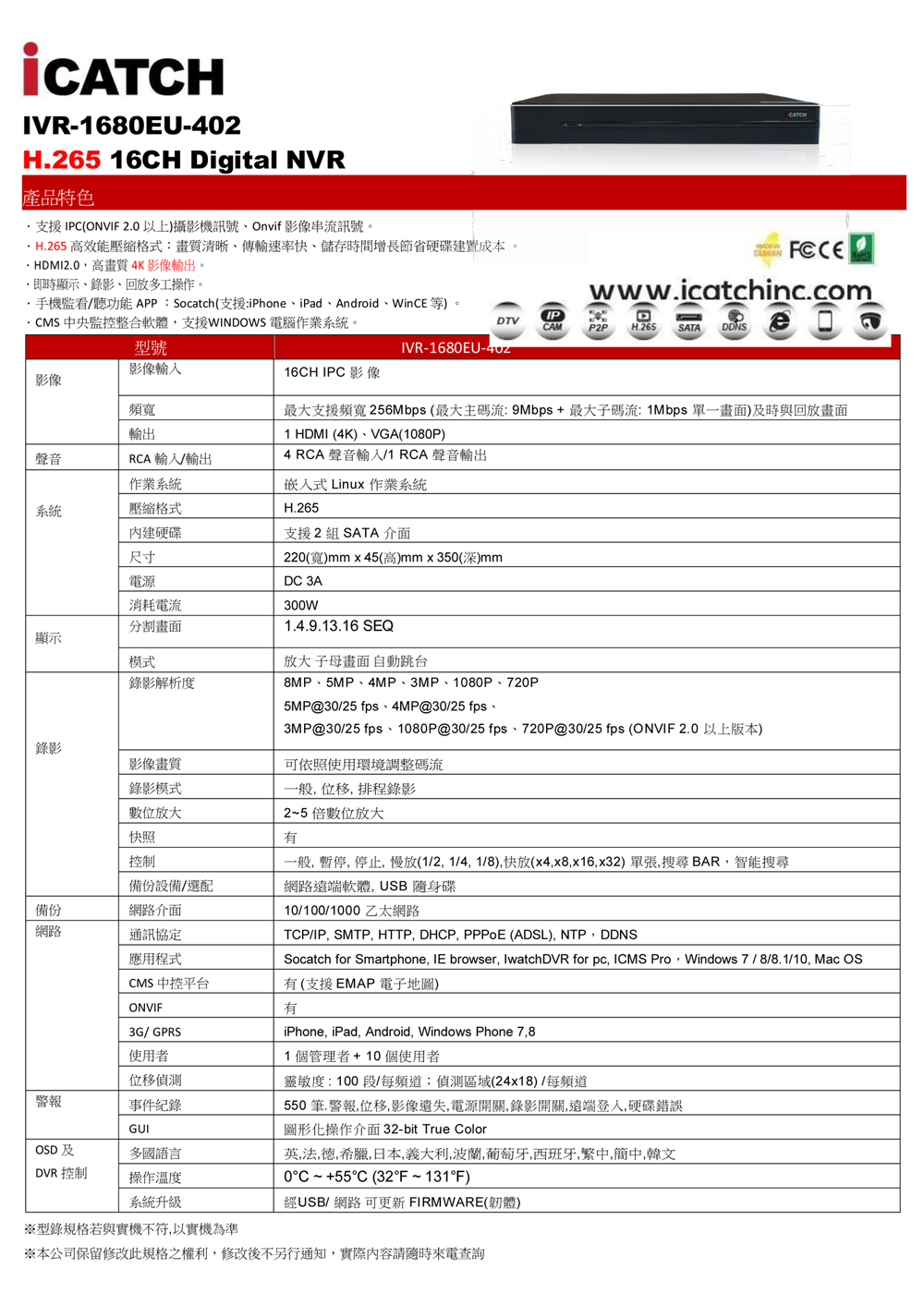 可取 16路 網路 監控 主機 800萬 4K iCATCH POE無供電 NVR IP CAM 保證新款
