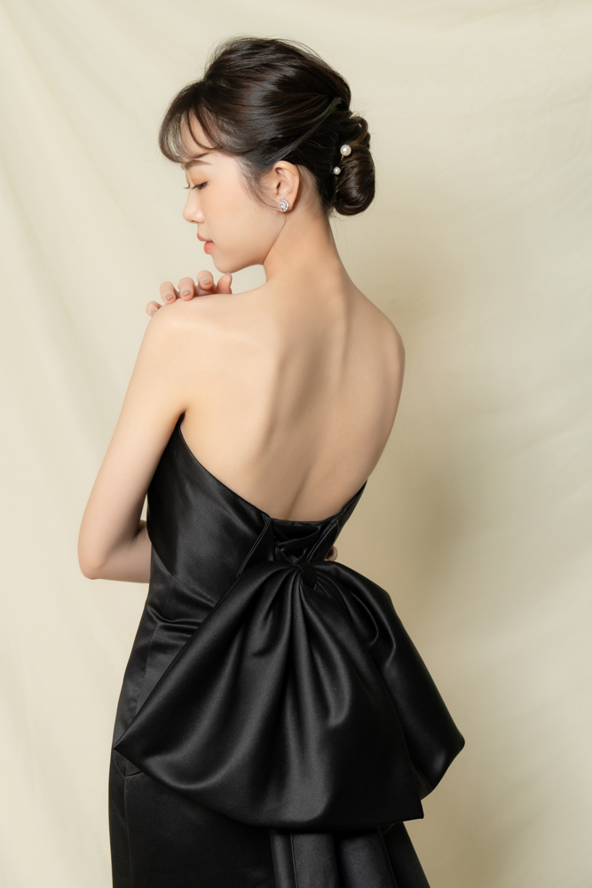 NB12黑色緞面魚尾裙