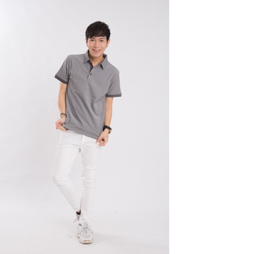 網眼POLO 雙色拼接