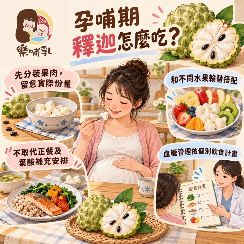 孕哺期釋迦怎麼吃？重點圖卡
