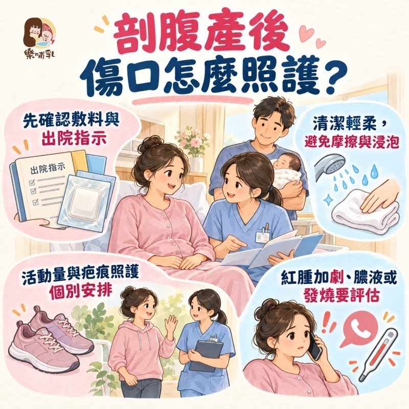剖腹產後，傷口怎麼照護？