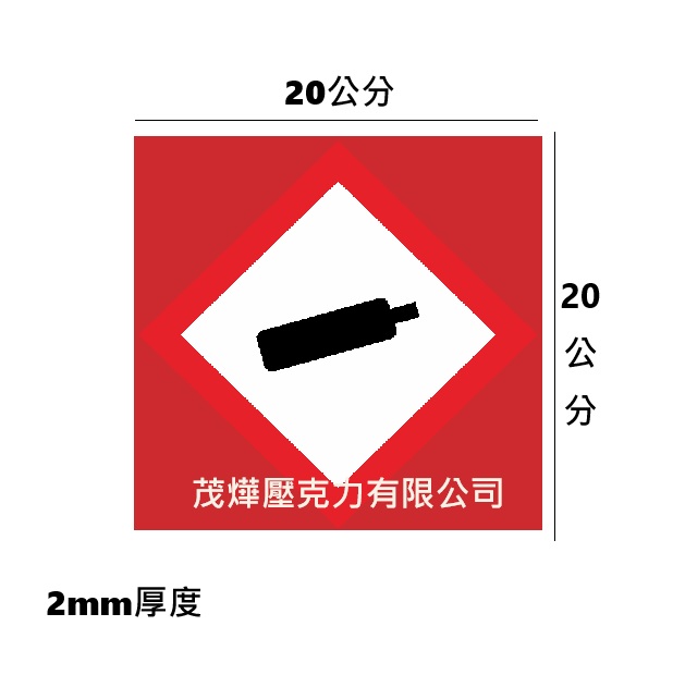 壓克力危害風險標示板