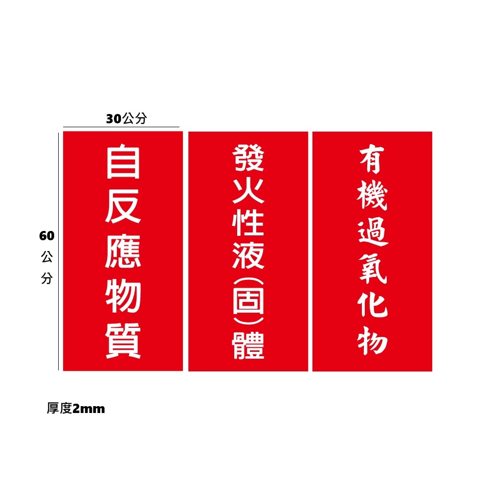 壓克力危害化學品告示