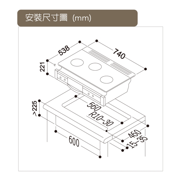 林內 RBG-350GN 嵌入式內焰瓦斯爐＋小烤箱