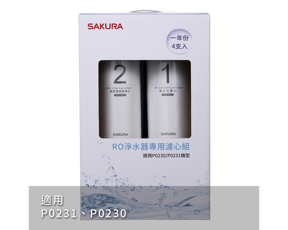 櫻花 F0192 RO淨水器專用濾心4支入(一年份)