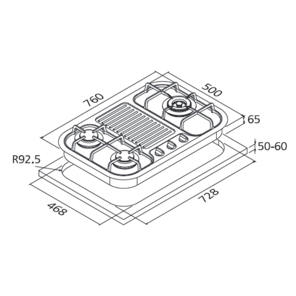 豪山 ST-3239 S 三口歐化檯面爐