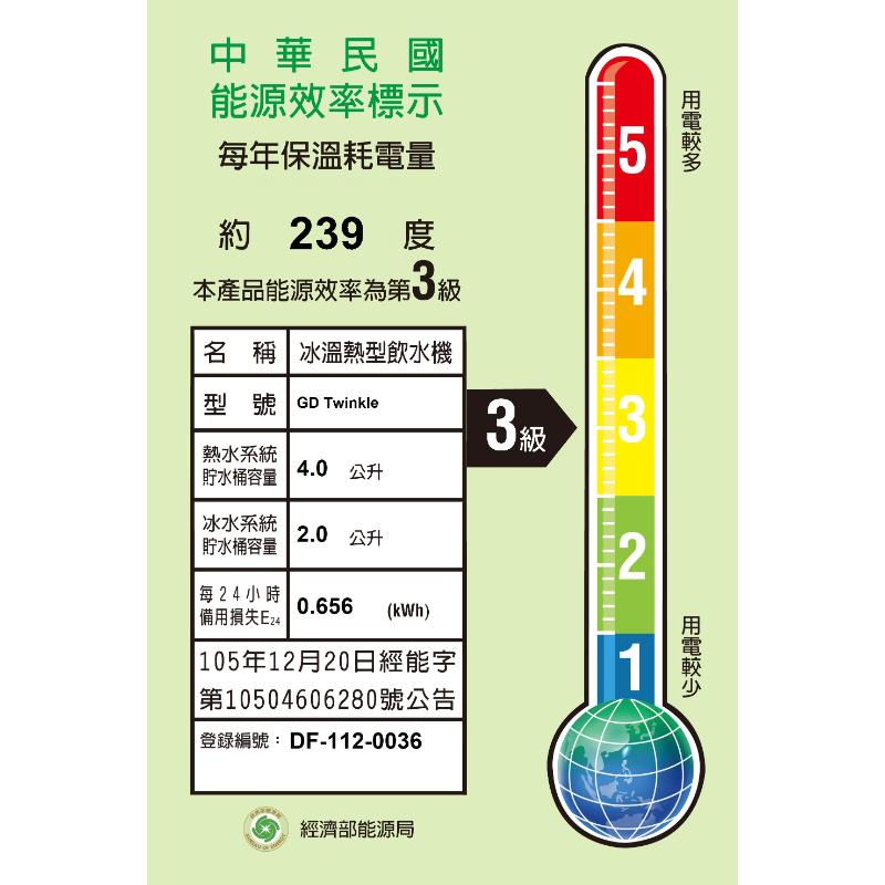 愛惠浦宮黛GDTwinkle 三溫氣泡觸控飲水機(白)