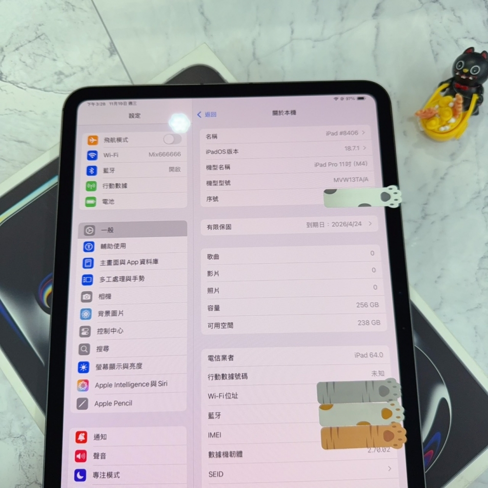 iPad Pro 11 M4 2024 5G 256G 保固2026.4.24 A2837 二手平板 二手iPad