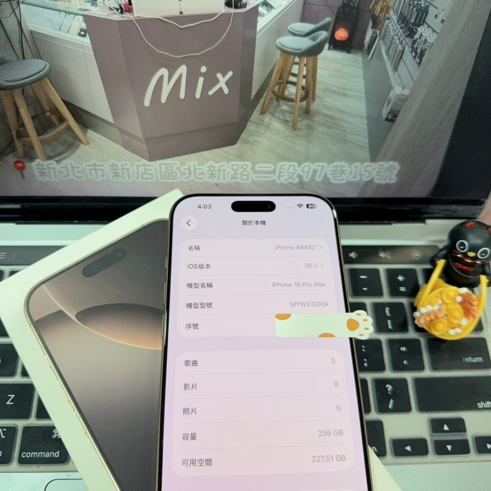 店保90天｜iPhone 16 Pro Max 256G 全功能正常！電池93% 金色 6.9吋 #8482 二手iPhone