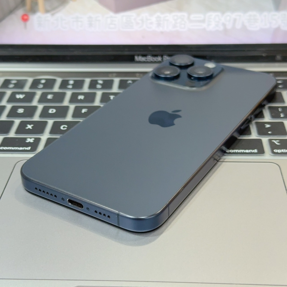 店保90天｜iPhone 15 Pro Max 512G 全功能正常！原廠電池100% 藍色 6.7吋 #8531 二手iPhone