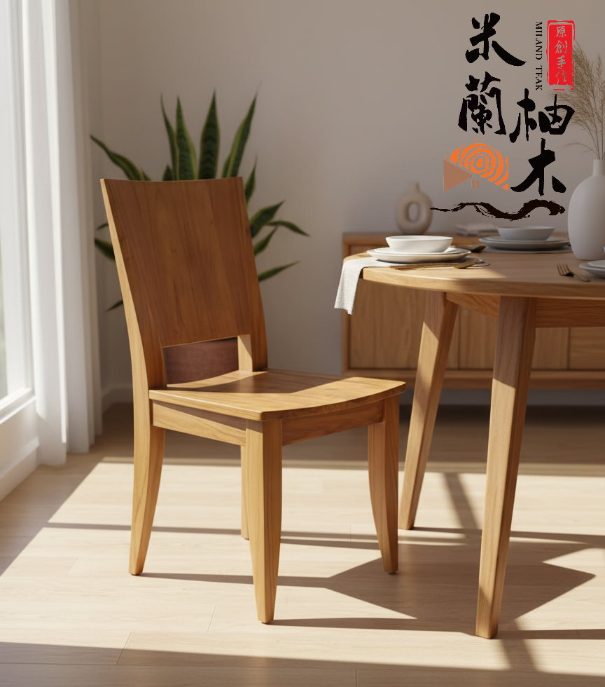 全柚木流光餐椅 (L