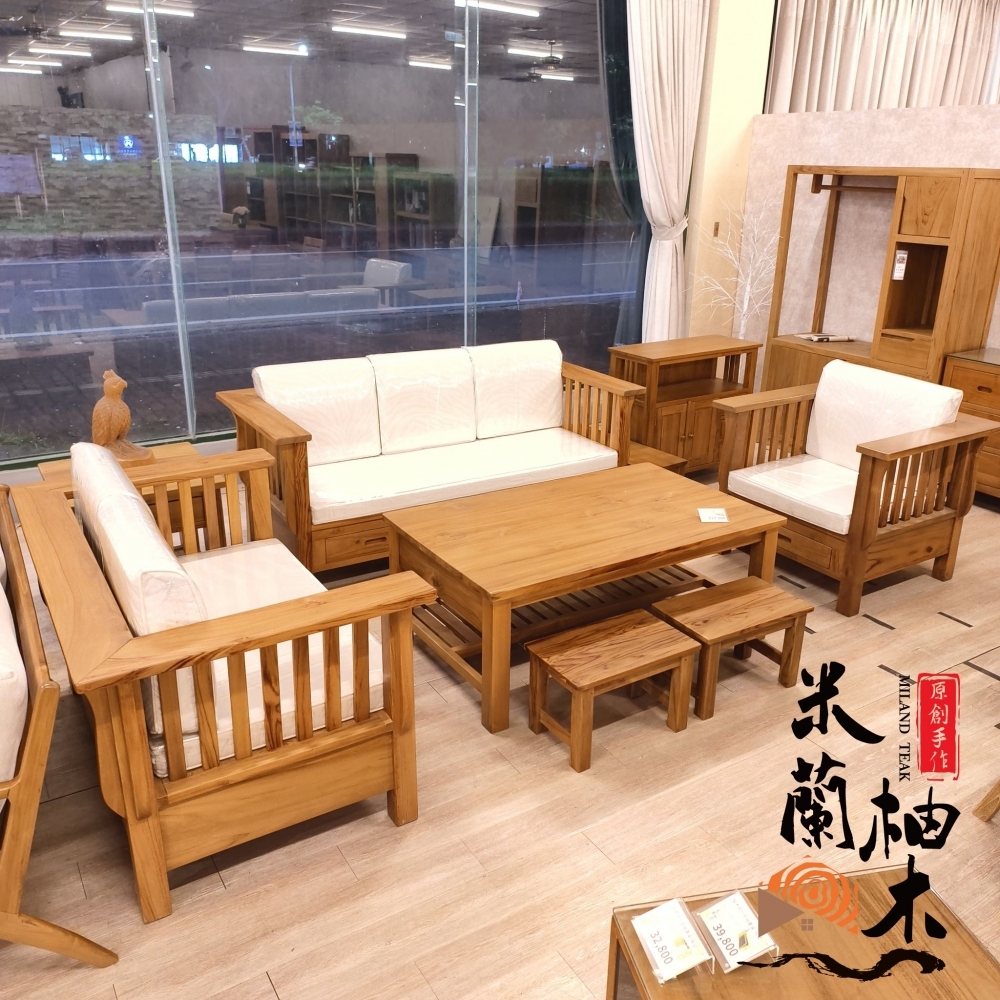 全柚木保羅(POLO)沙發組、布沙發 ［1.2.3+大桌］［北歐風格款］