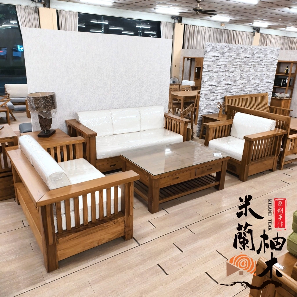 全柚木超厚保羅(Polo)沙發組［1.2.3人位+大小桌］［北歐款、加寬加厚］
