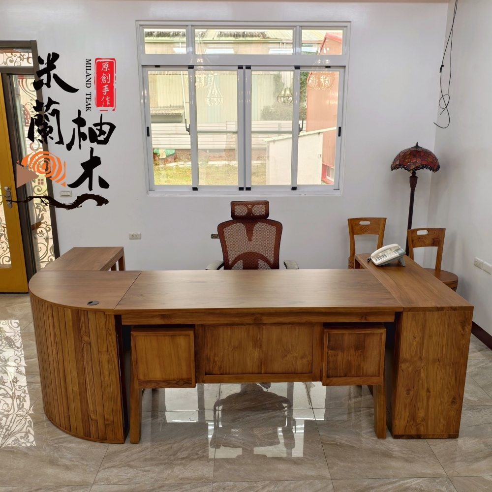 全柚木現代辧公桌-大型