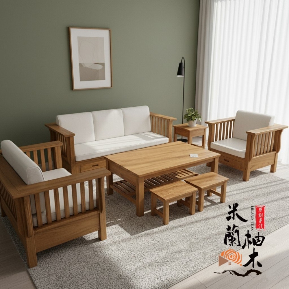 全柚木保羅(POLO)沙發組、布沙發 ［1.2.3+大桌］［北歐風格款］