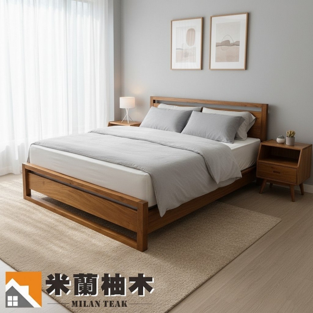 全柚木方舟 (The Ark)床架［6尺］- 北歐現代床架..床尾款