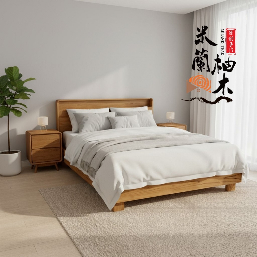 全柚木玥眠柚木床架 (Yuemian Teak Bed Frame)-6尺