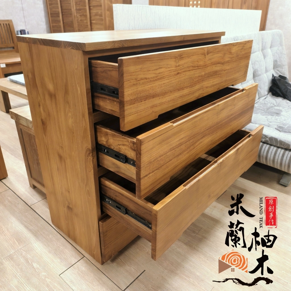 全柚木斗櫃 -四斗櫃 - 北歐款