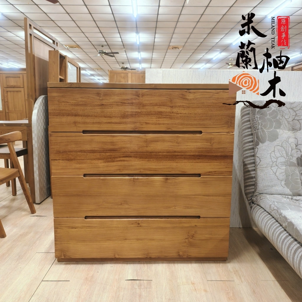 全柚木斗櫃 -四斗櫃 - 北歐款
