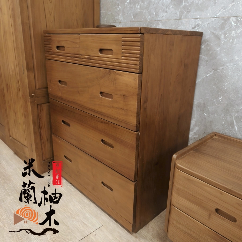 全柚木斗櫃 - 五斗櫃、厚料、現代款［新款］