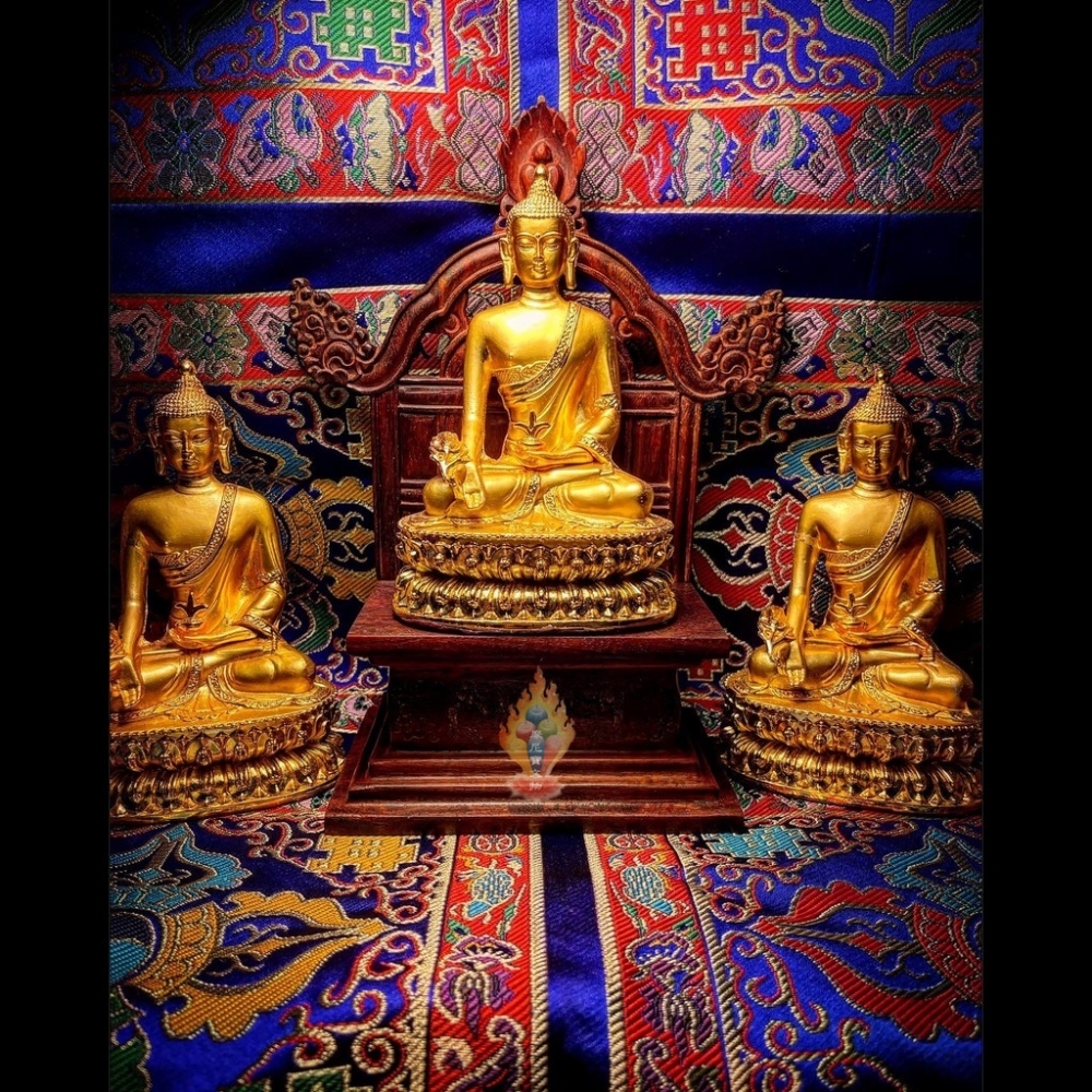 如法 青康 訂製 合金 祛疾.延壽 裝臟大加持 藥師佛 鎏金 佛像