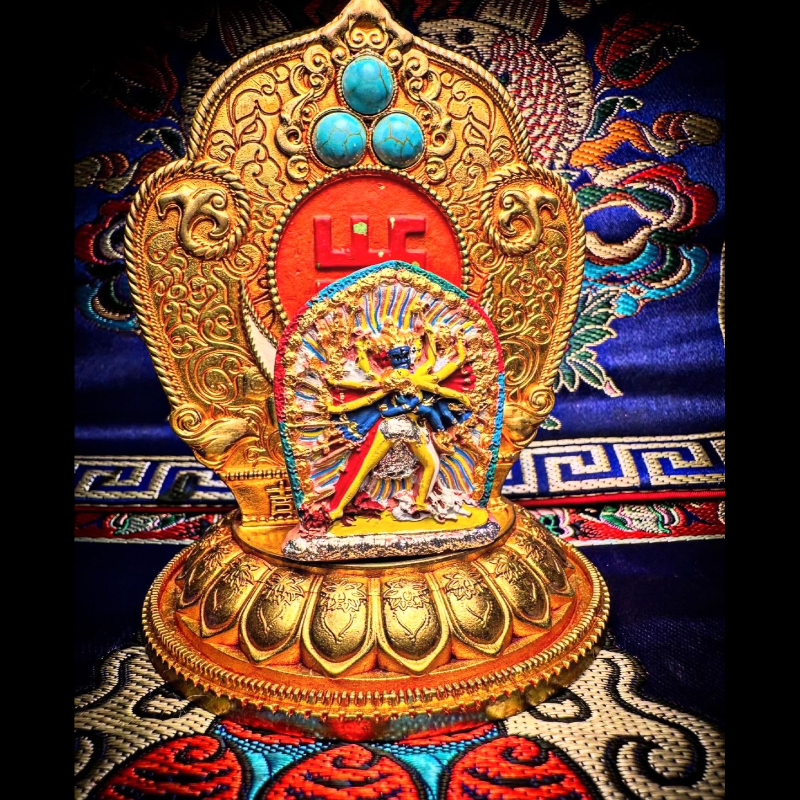 威猛尊 時輪金剛 千種聖物甘露印制 彩繪金嘎屋