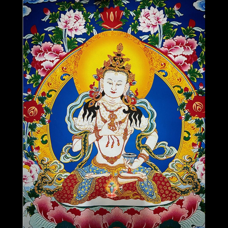 尼泊爾 莊嚴錦緞龍布 淨業滅罪 金剛薩埵 精緻莊嚴 彩繪金唐卡
