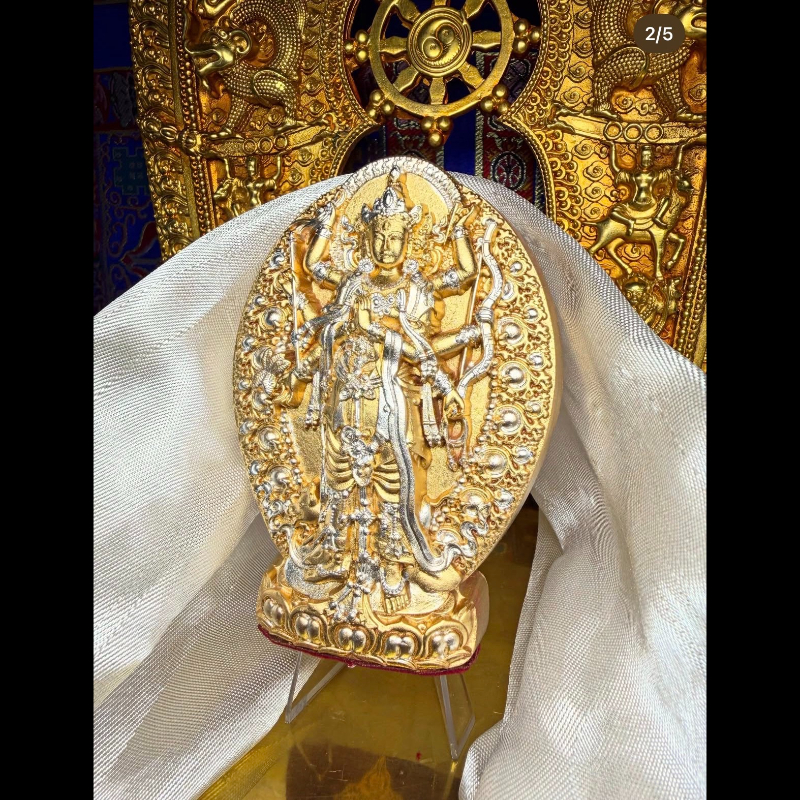 四大教派千種聖物甘露印製 彩繪 摩利支天佛母 金 銀 佛像