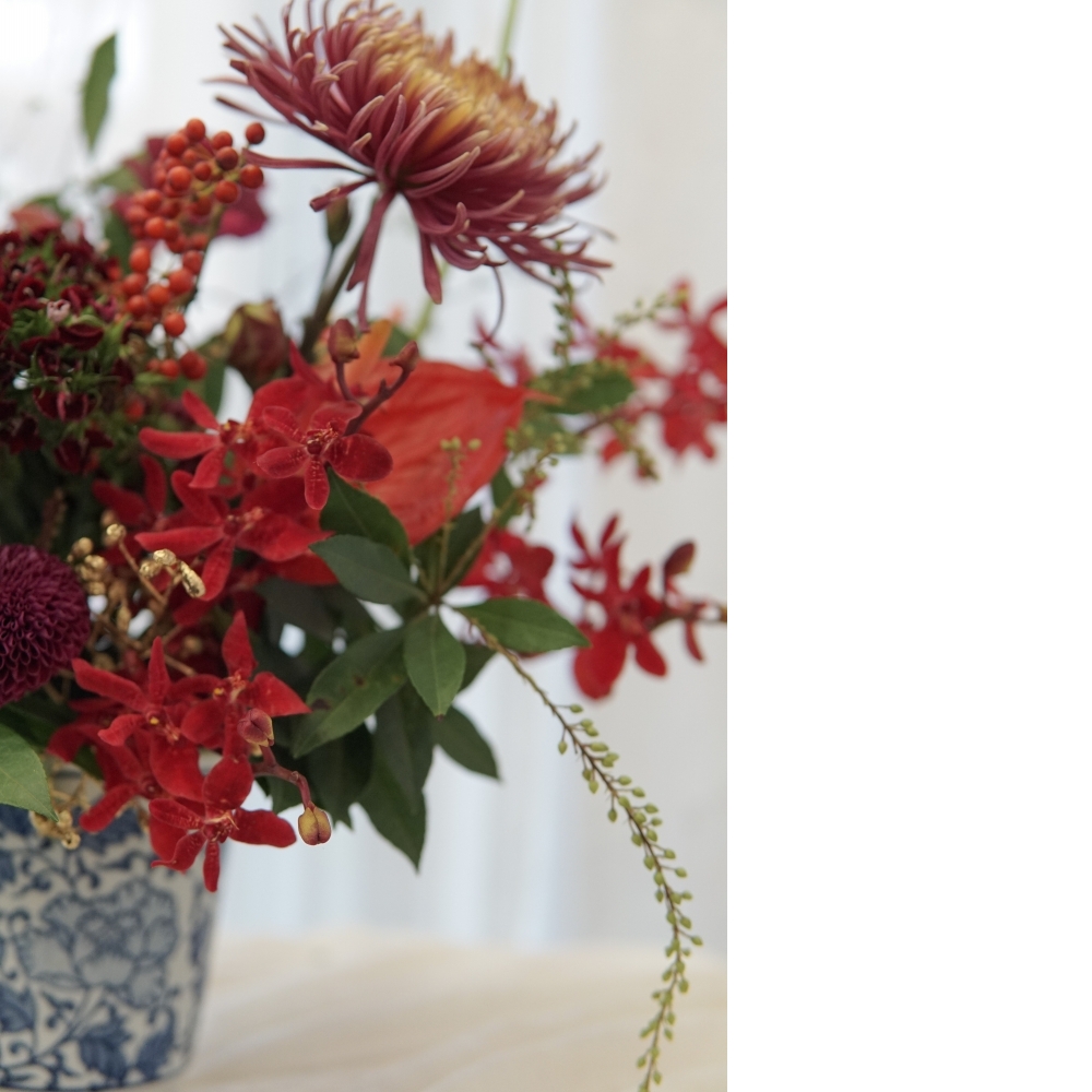 年節限定花藝課程- 紅紅青花瓷