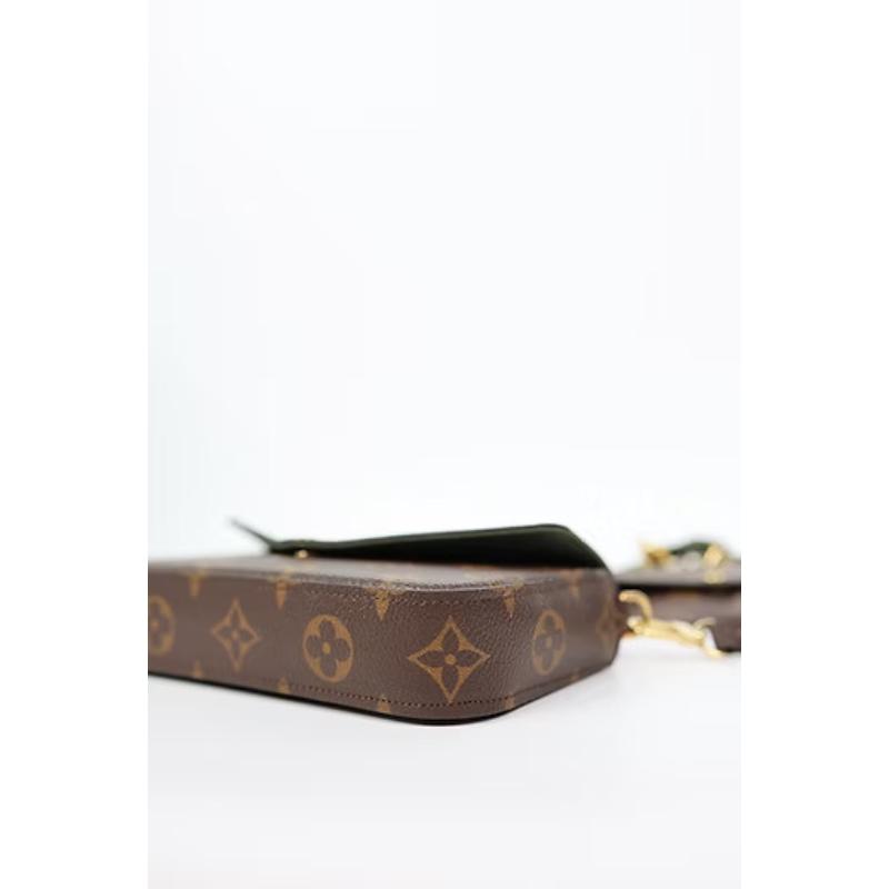 二手LV FÉLICIE STRAP & GO M80091 二合一 經典綠色款