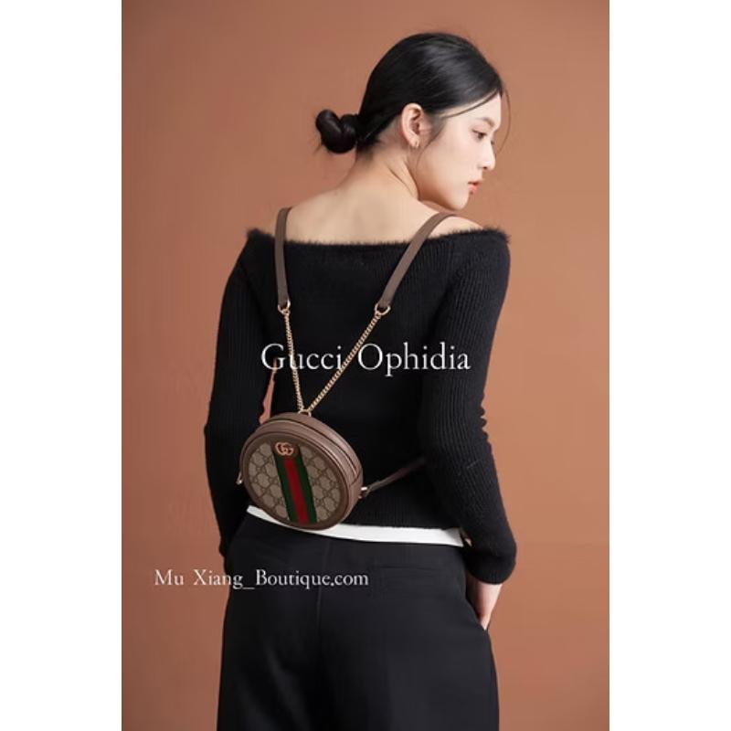 GUCCI Ophidia 後背圓餅包