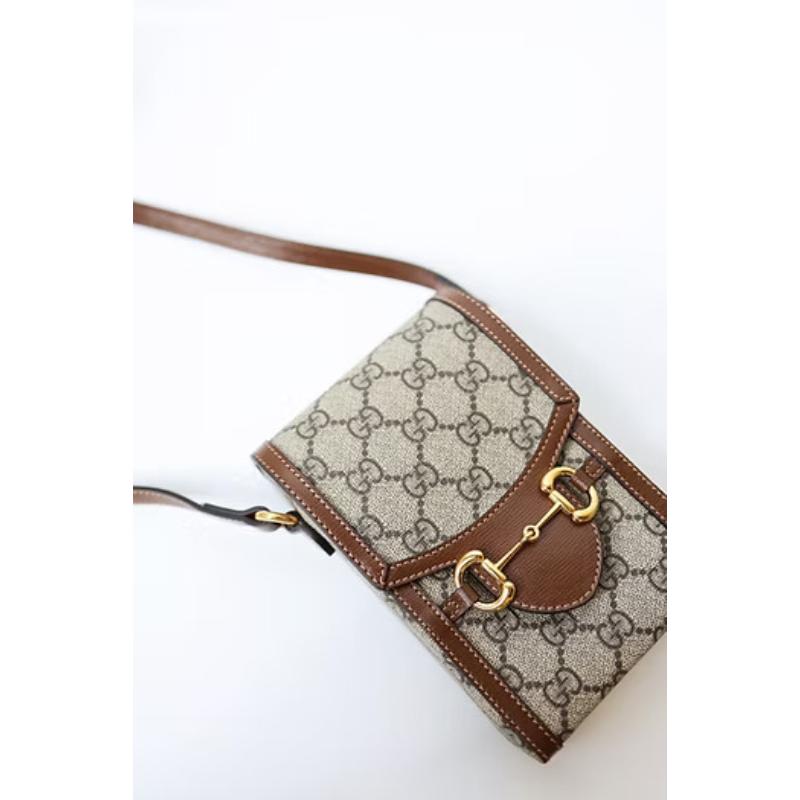 二手 Gucci 1955 手機包 經典棕色款