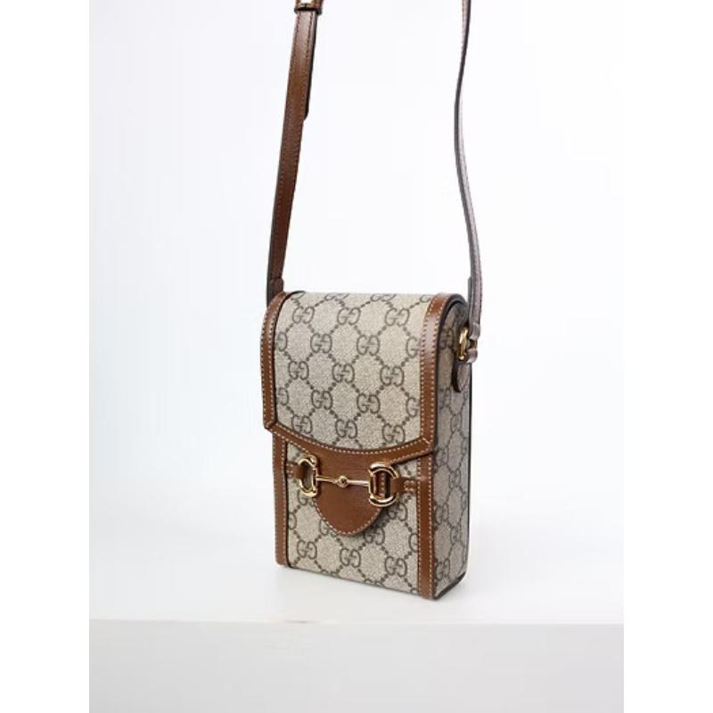 二手 Gucci 1955 手機包 經典棕色款