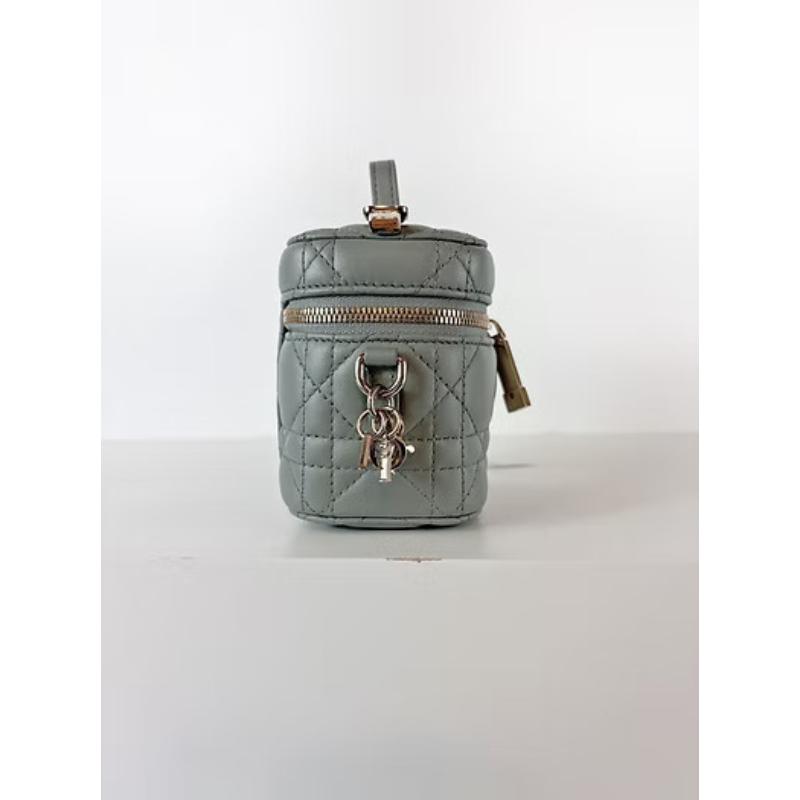 Dior Lady Cannage 微型化妝袋 霧霾藍