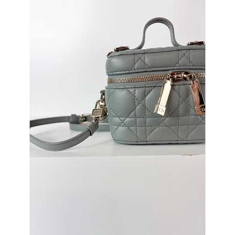 Dior Lady Cannage 微型化妝袋 霧霾藍