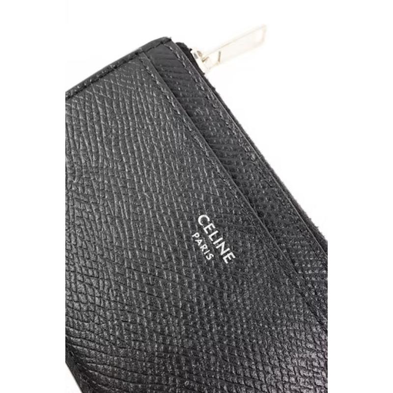 二手Celine 珠地小牛皮卡夾 黑色款