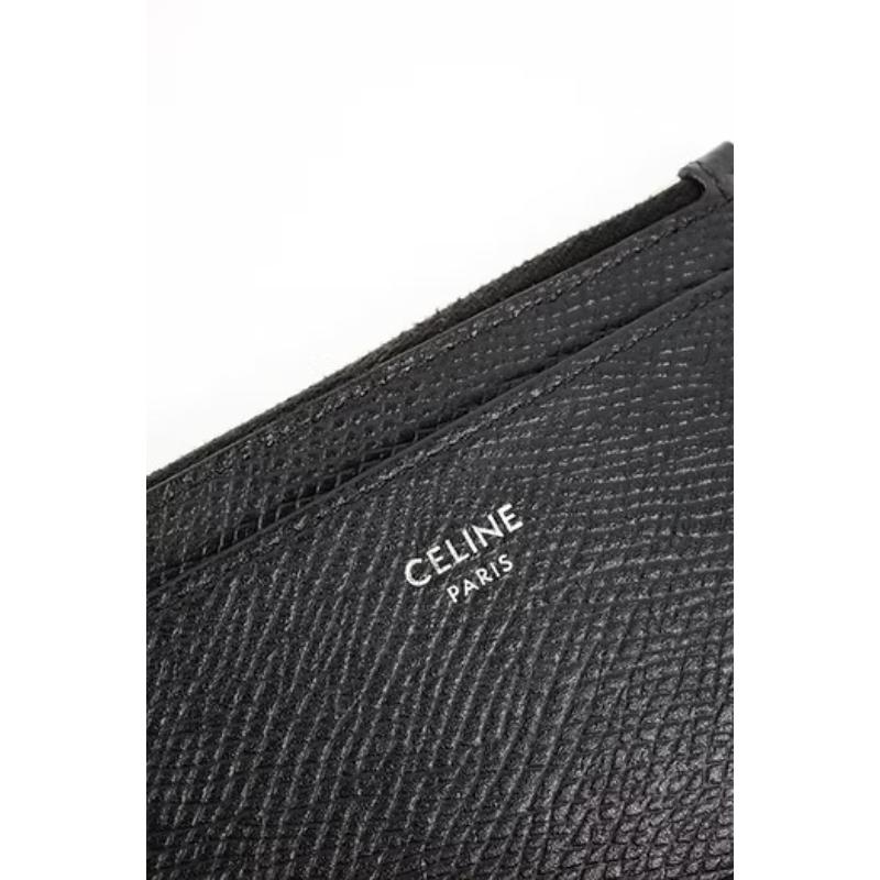 二手Celine 珠地小牛皮卡夾 黑色款