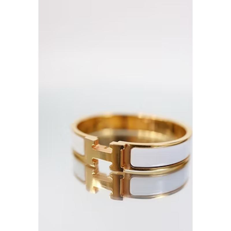 二手Hermès Clic H 手環 白金款