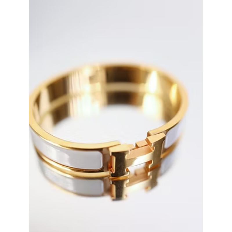 二手Hermès Clic H 手環 白金款