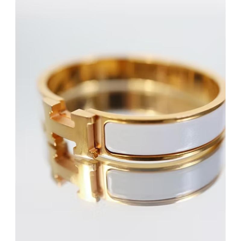 二手Hermès Clic H 手環 白金款